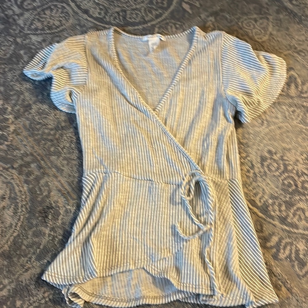 Gray and white blouse. Like new condition.